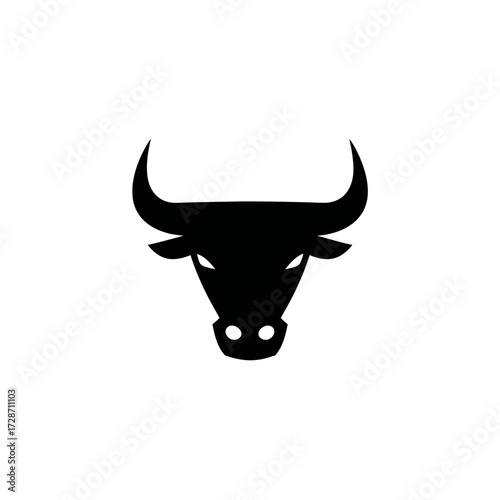 Simple black bull's head silhouette