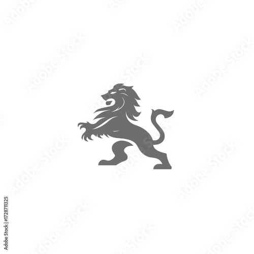 Grey stylized heraldic lion