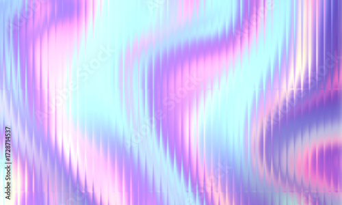 Pastel ripple wave background with pink, purple, blue, and cyan gradients, smooth distortion and vertical texture, abstract fluid motion, soft holographic shimmer, seamless modern digital design