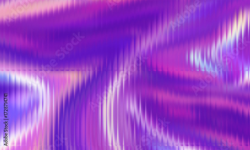 Vibrant ripple wave background with purple, pink, blue, and white gradients, smooth distortion and vertical ridges, abstract fluid motion, dynamic flow, seamless modern digital design illustration