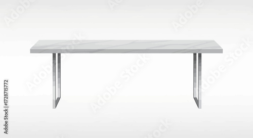 Minimalist Marble Table with Sleek Metal Legs on Plain White Backdrop
