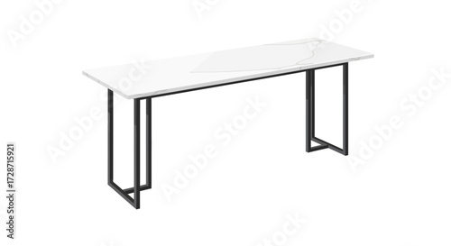 Modern console table with marble top and minimalist metal frame design