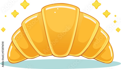 A fresh, buttery croissant. An isolated vector illustration of a classic French pastry, perfect for breakfast or a bakery menu. Generative AI