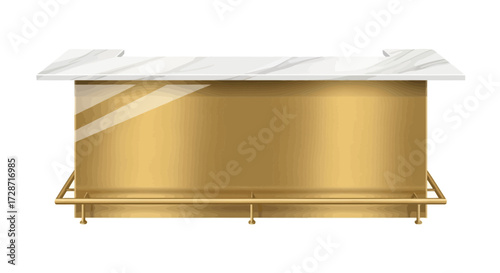 Sophisticated golden bar counter with marble top for upscale interiors
