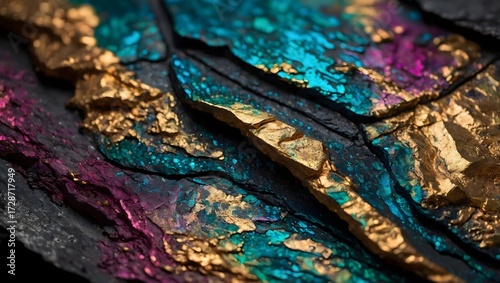 Close-up of a glowing amber iris reflecting a broken ceramic pattern, blending human beauty with Kintsugi-inspired artistry and surreal elegance.
