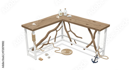 Unique nautical styled furniture and decor for a coastal living space