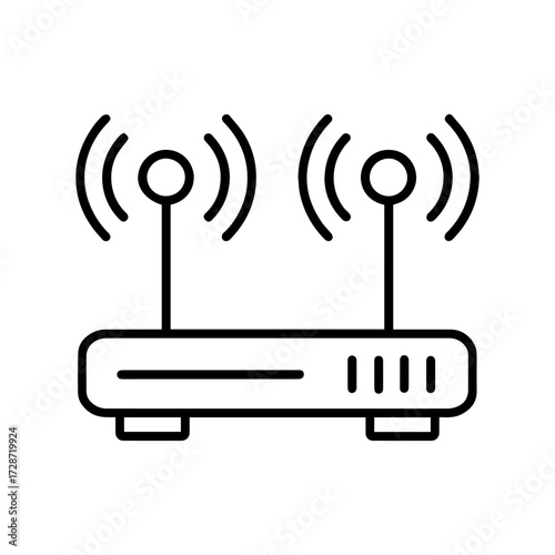 wifi router icon designed outline style icon Wifi signal icon vector wireless internet hotspot