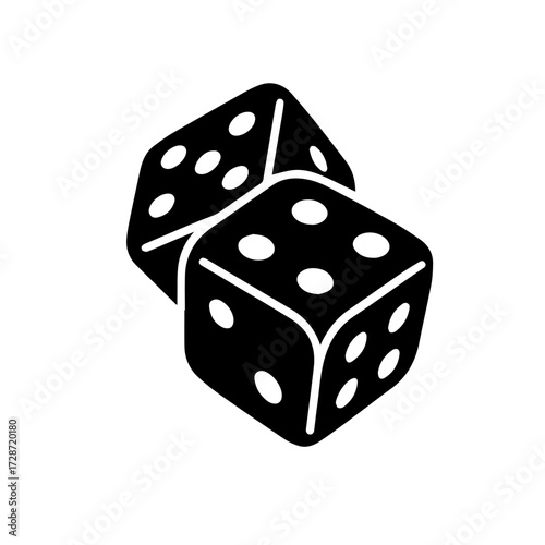 Game dice icon isolated on white background Vector illustration