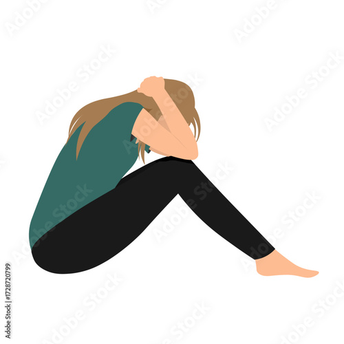 Stressed woman vector illustration