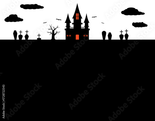 秋 ハロウィン イベント　フレーム背景　4　雲