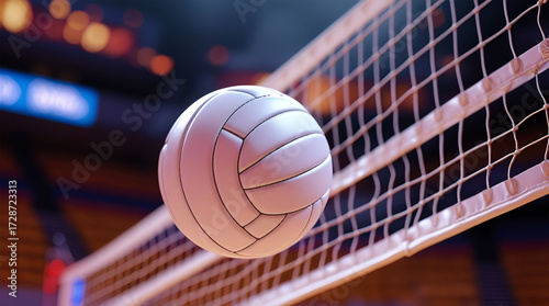 White volleyball near net court game