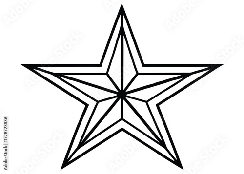 Geometric star shape with intersecting lines and sharp points abstract