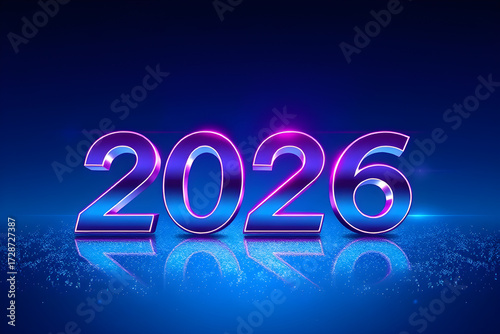 Vibrant and Futuristic 2026: A Neon-Colored Reflection on the Future