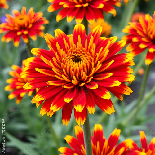Vibrant Gaillardia Aristata Spintop Blanket Flower Close-Up - Stunning Red and Yellow Blooms