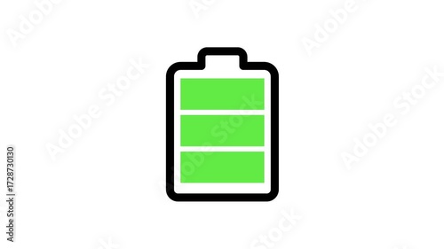 Stick figure animation charging a battery