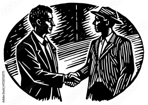 First Encounter Handshake Silhouette, Columbus Day Meeting SVG, PNG