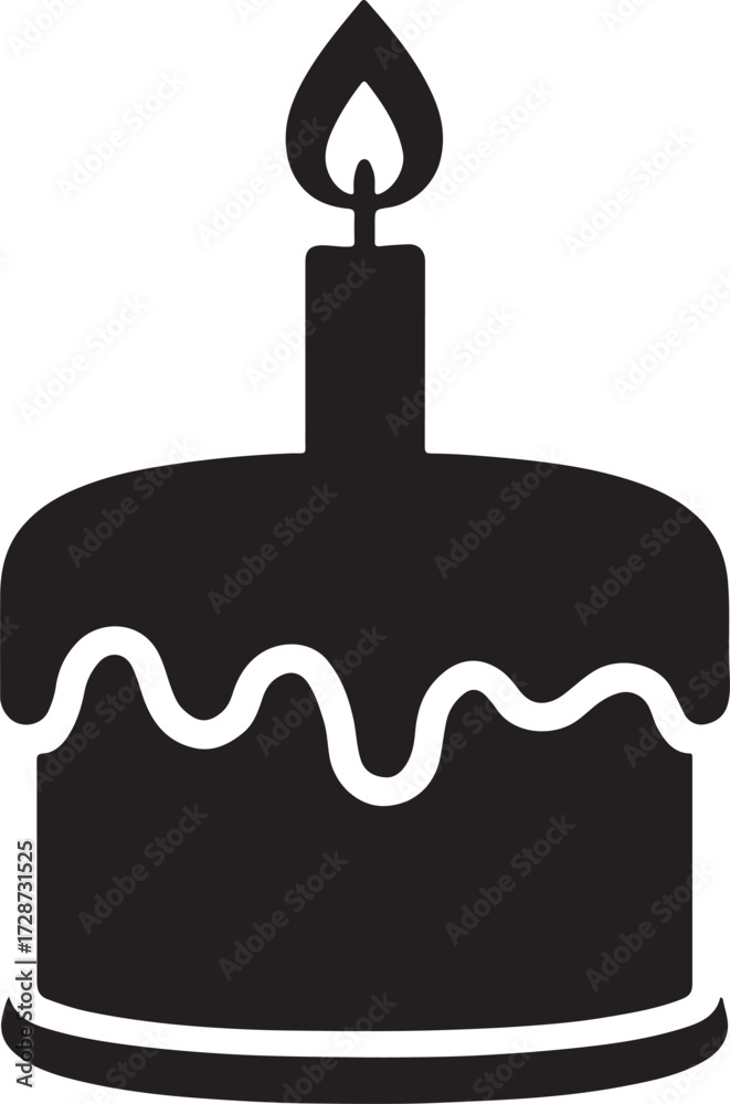 Fototapeta premium birthday cake with candle