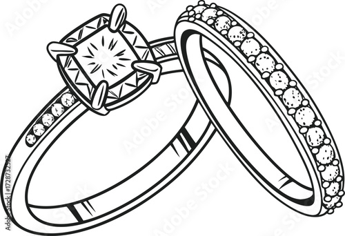 Engagement Ring Jewelry Illustration. Elegant Diamond Ring Design. Luxury Engagement Ring Artwork. Shiny Jewelry Ring Illustration. Wedding Engagement Ring Design. Beautiful Diamond Ring Artwork