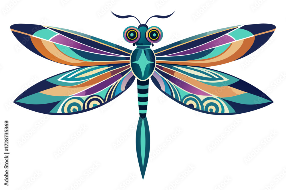 Obraz premium dragonfly on a white background