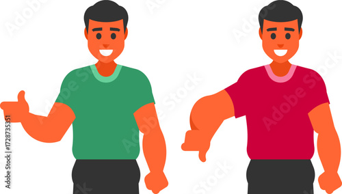 Thumb Up and Thumb Down Vector Illustration