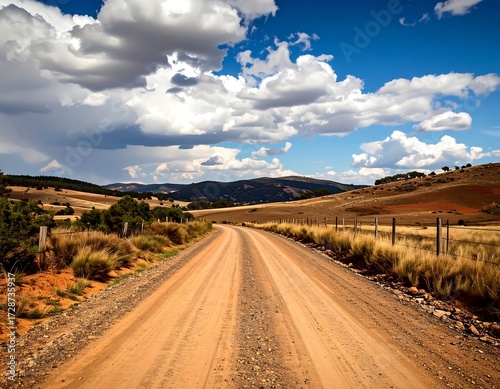 Country road through a vast landscape
