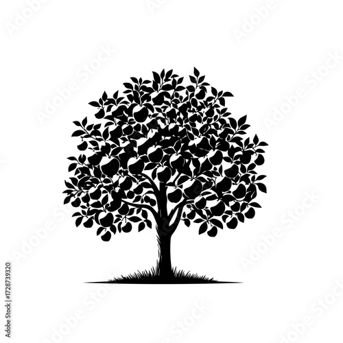 Apple Tree Vector – Ripe Fruit Tree Illustration for Farm and Orchard Design