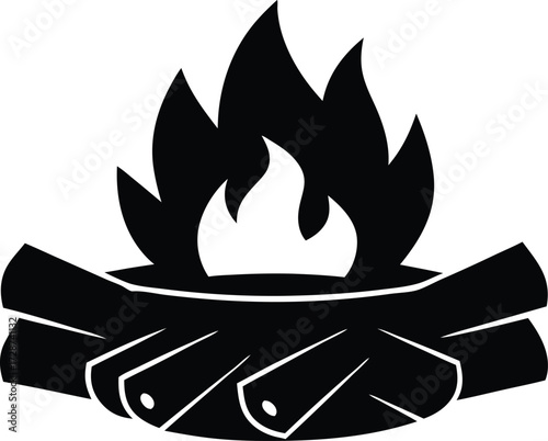 log firepit vector icon.