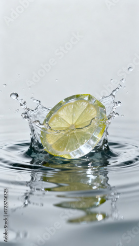 Stone Head Falling into Water Creating Splash