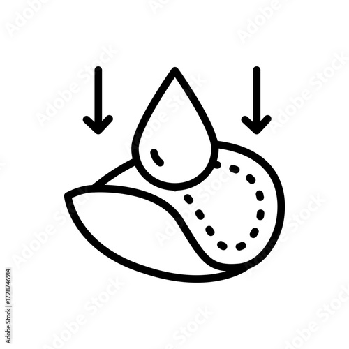 Cotton Pads with drop outline vector icon. Symbol, logo illustration. Vector graphics.