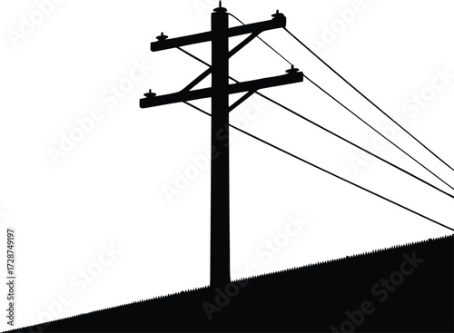 electric pole vector, power structure silhouette
