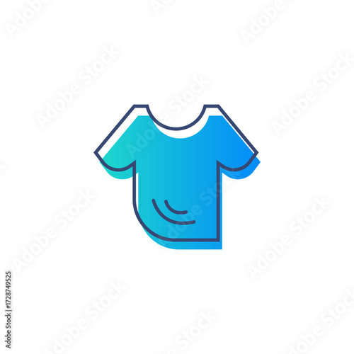 Blue Gradient TShirt Icon  Modern Apparel Graphic Design