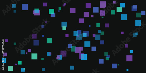 Colorful abstract squares floating on a dark background visual art composition