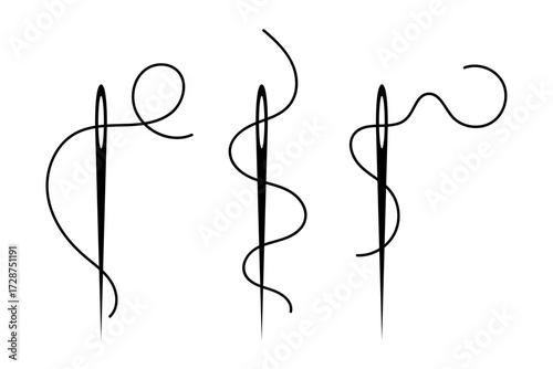 Stylized Sewing Needles  Crafting and Tailoring Symbols