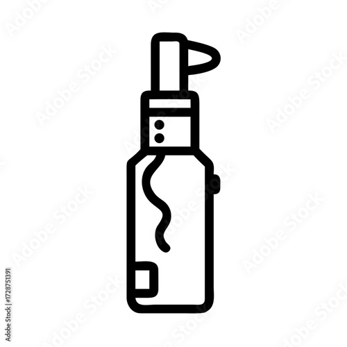 Hair spray bottle in minimalist outline design  