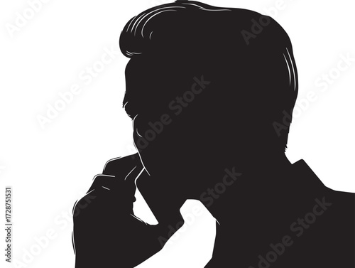 Professional contact us silhouette vector icon illustration