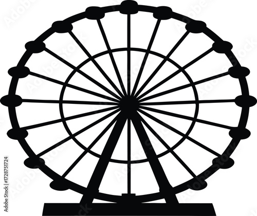 ferris wheel illustration, amusement icon
