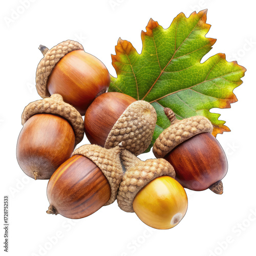 acorns and leaves
