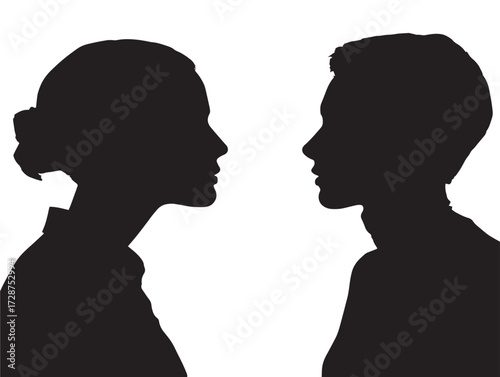 Contacts communication silhouette vector illustration in clean style