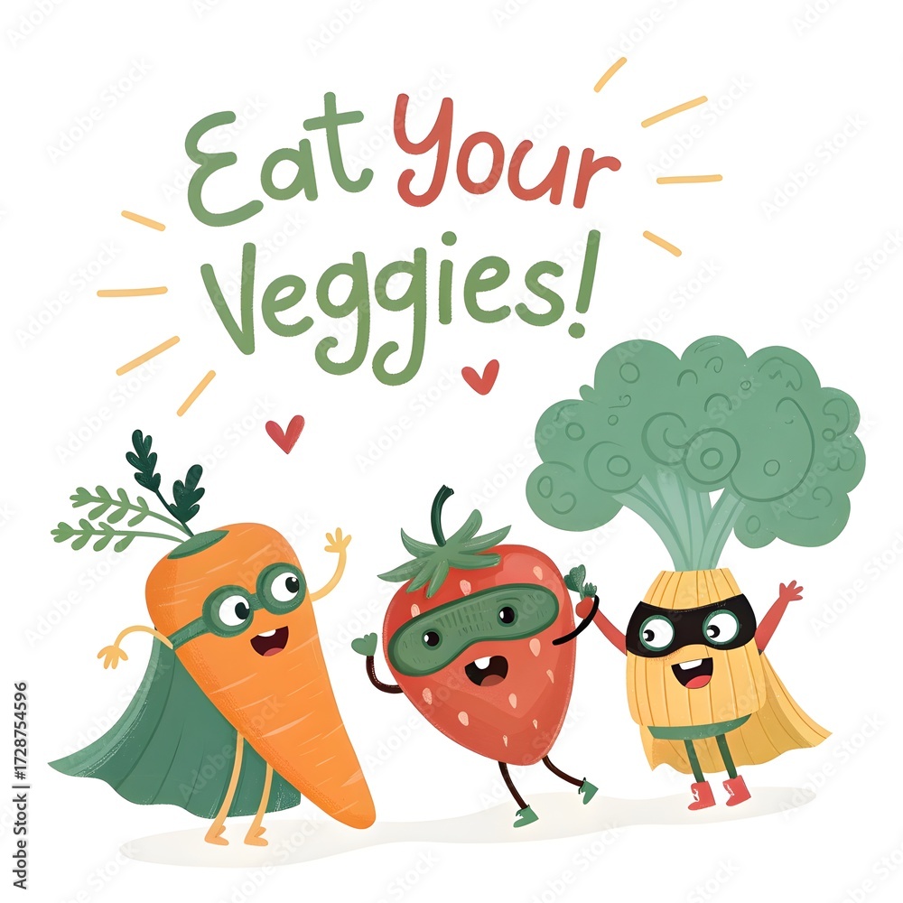 Obraz premium Veggies Are Superheroes