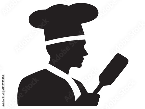 Modern culinary cooking silhouette vector icon illustration