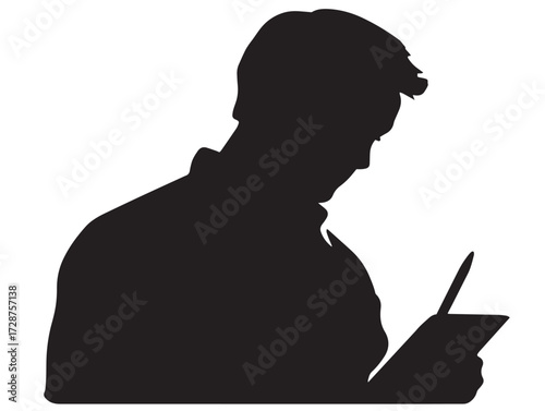 Elegant modern copywriting silhouette vector illustration graphic