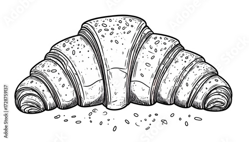 Hand-drawn croissant