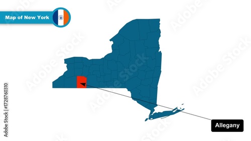 Allegany Map Video, New York map, Political Map of New York, New York USA, with all states, national flag and borders, travel, education, geography, and global studies.