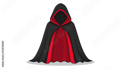 Dark hooded cloak on a cloud