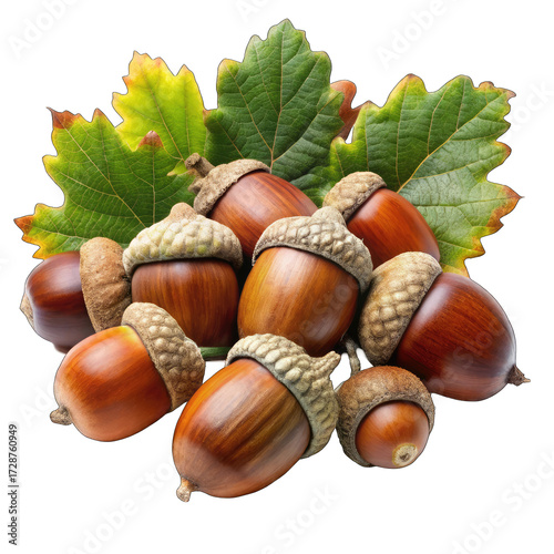 acorns and leaves