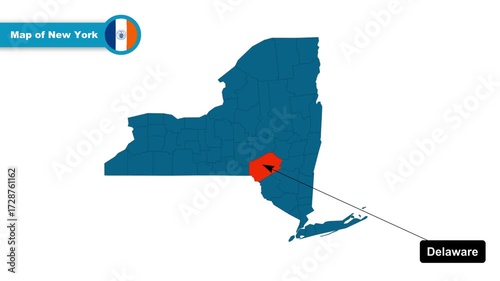 Delaware Map Video, New York map, Political Map of New York, New York USA, with all states, national flag and borders, travel, education, geography, and global studies.