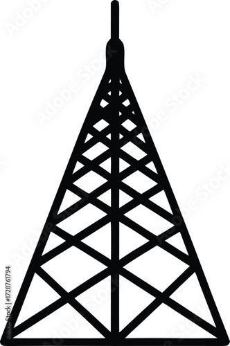 radio tower design, broadcast symbol
