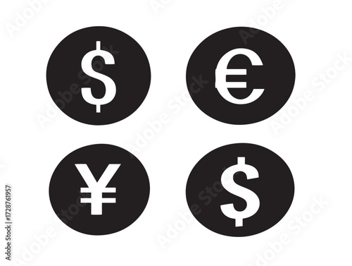 Currency silhouette vector icon design for financial themes