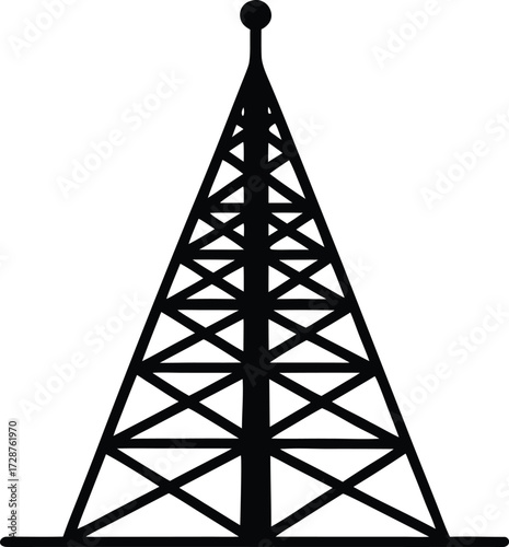 radio tower design, broadcast symbol
