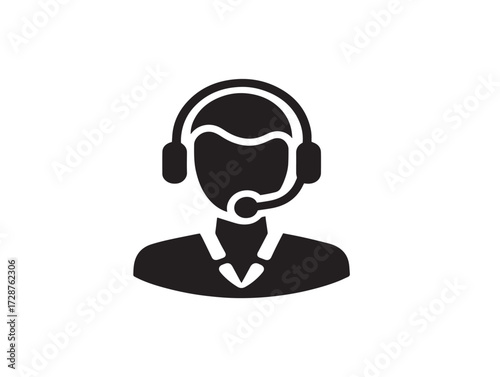 Clean flat vector design of customer self service symbol